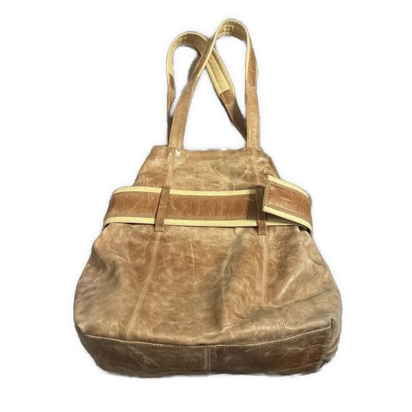 wilsons leather pelle studio Shoulder bag beige buckle Distressed Camel Brown - Picture 2 of 4